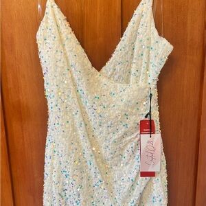 Crystal Doll White Sequin Mini Dress